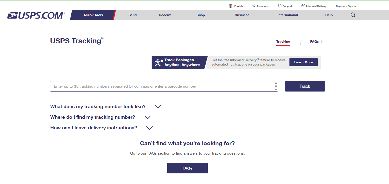 USPS tracking number tools