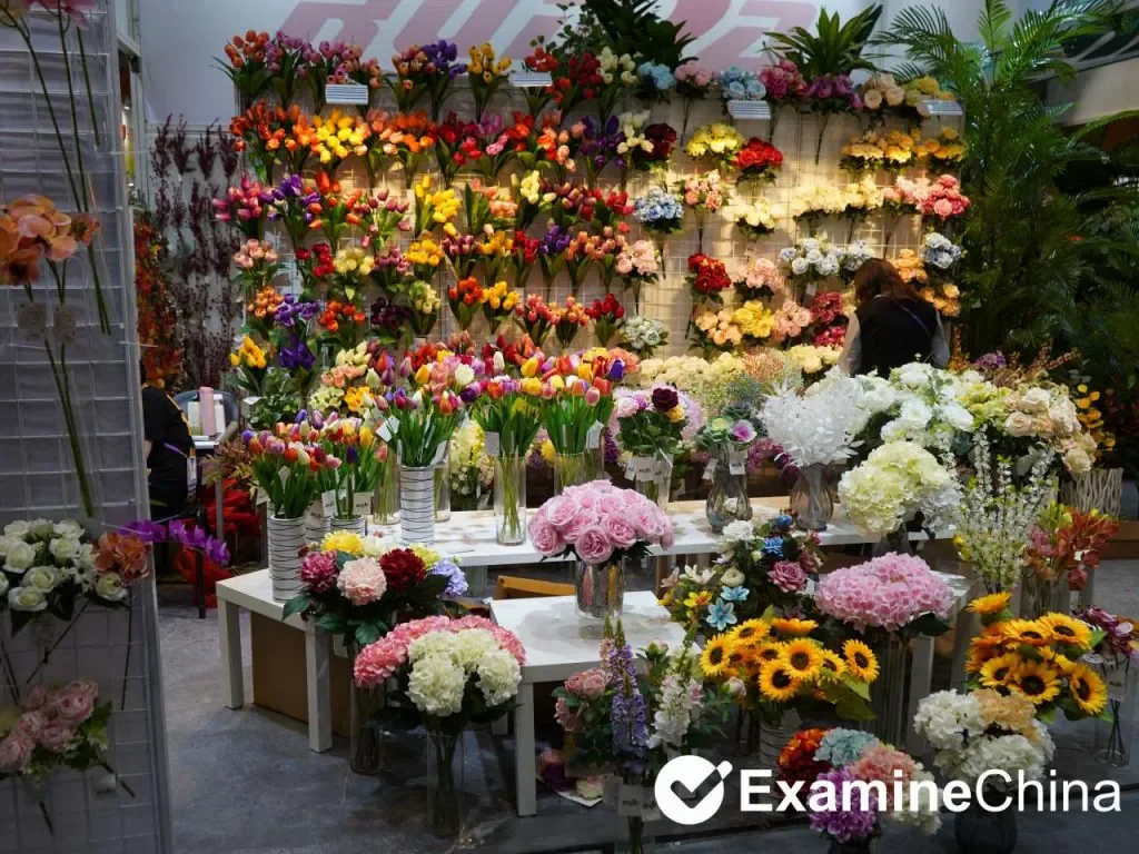 Flores artificiais fabricadas na China